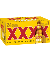 Xxxx Gold Mid Strength Lager Bottles 375ml  24 Case