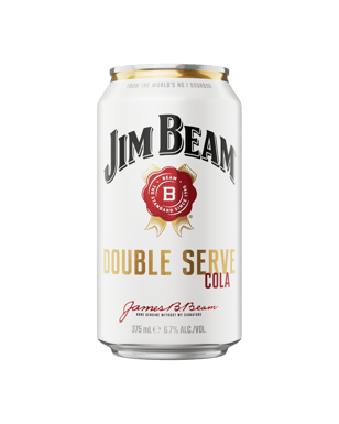 Jim Beam White Double Serve Bourbon & Cola Cans 375ml  Can