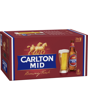 Carlton Mid Bottles 375ml  24 Case