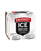 Smirnoff Ice Double Black Zero Sugar Cans 375ml  4 Pack