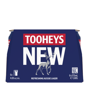 Tooheys New Cans 375ml  6 Pack