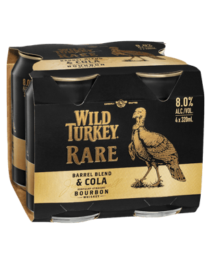 Wild Turkey Rare Bourbon & Cola Cans 320ml  4 Pack