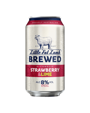 Little Fat Lamb Brewed Strawberry & Lime Cans 10 Pack 375ml  Can