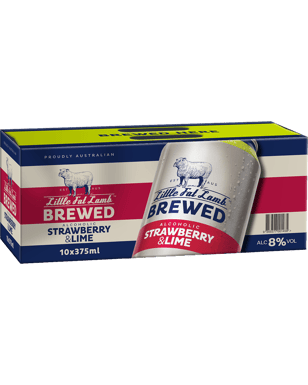 Little Fat Lamb Brewed Strawberry & Lime Cans 10 Pack 375ml  Can