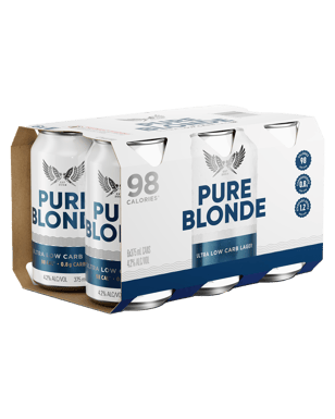 Pure Blonde Ultra Low Carb Lager Cans 375ml  6 Pack