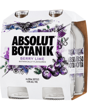 Absolut Botanik Berry Lime & Vodka 330ml  4 Pack