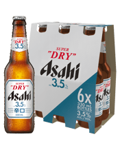 Asahi Super Dry 3.5% Lager Bottles 330ml  6 Pack