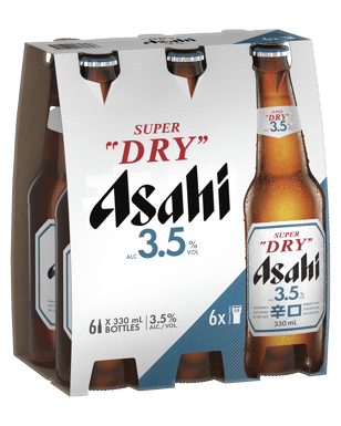 Asahi Super Dry 3.5% Lager Bottles 330ml  6 Pack