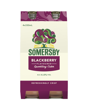 Somersby Blackberry Cider Bottles 330ml  4 Pack