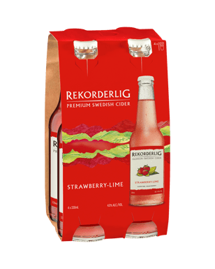 Rekorderlig Premium Strawberry & Lime Cider 330ml  4 Pack
