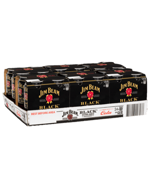 Jim Beam Black Label & Cola Cans 375ml  24 Case