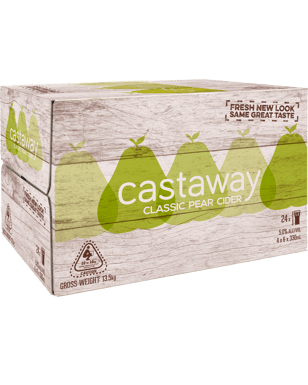 Castaway Classic Pear Cider Bottles 330ml  24 Case