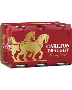 Carlton Draught Lager Cans 375ml  6 Pack