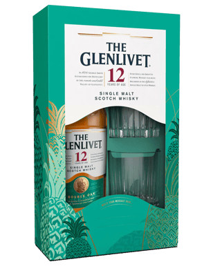 The Glenlivet 12 Year Old Single Malt Scotch Whisky Gift Pack  Bottle