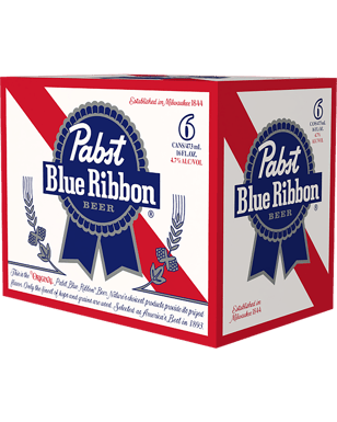 Pabst Blue Ribbon Premium Lager Cans 473ml  6 Pack