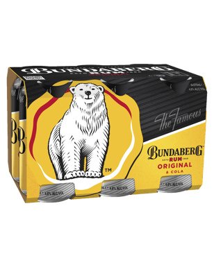 Bundaberg Rum & Cola Cans 375ml  6 Pack