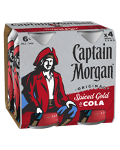 Captain Morgan Original Spiced Gold & Cola 6% Cans 375ml  4 Pack