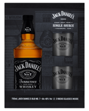 Jack Daniels Old No 7 And 2 Glass Pack 700ml  Bottle