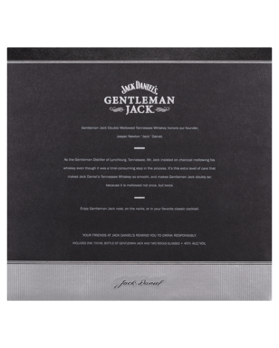 Gentleman Jack Tennessee Whiskey & 2 Glass Pack  Bottle