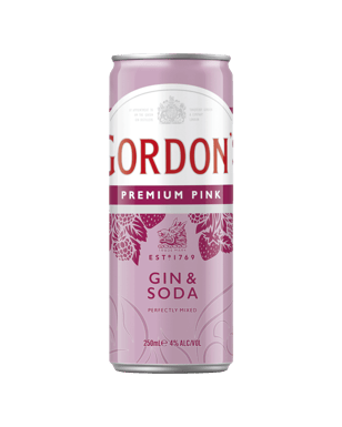 Gordon's Premium Pink Gin & Soda Cans 250ml  Can