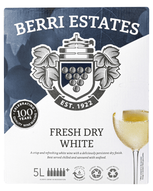 Berri Estates Fresh Dry White Cask 5l  Each