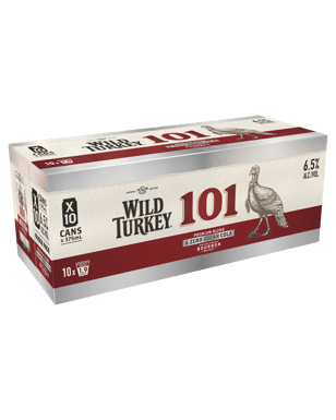 Wild Turkey 101 Bourbon & Zero Cola Cans 10x375ml  Pack