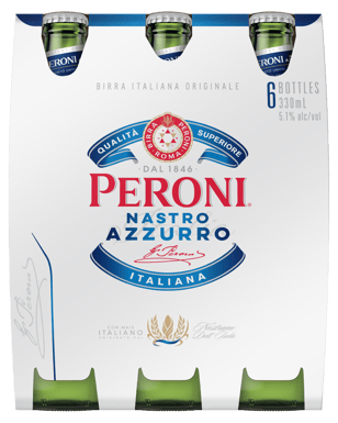 Peroni Nastro Azzurro Bottles 330ml  6 Pack