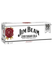 Jim Beam White Label Bourbon & Zero Sugar Cola Cans 10 Pack  Pack