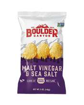 Boulder Canyon Malt Vinegar & Sea Salt Chips 142g  Pack