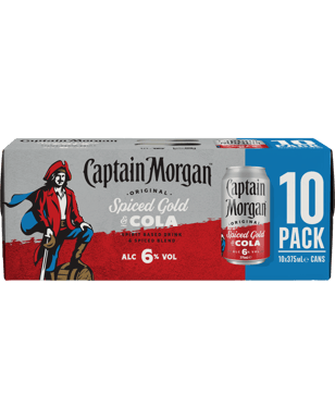 Captain Morgan Original Spiced Gold & Cola 10 Pack Cans 375ml  10 Can
