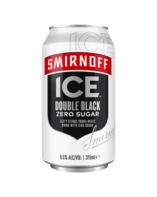 Smirnoff Ice Double Black Zero Sugar Cans 375ml  Can