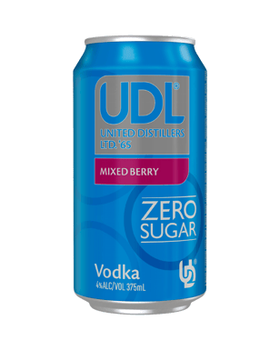 Udl Zero Sugar Vodka Mixed Berry Cans 375ml  Can