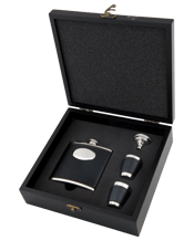 Bar Station Platinum Hip Flask Gift Set  Each