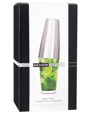 Bar Station Platinum Boston Cocktail Shaker  Each