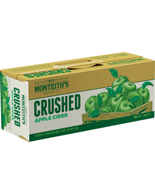 Monteith's Crushed Apple Cider Cans 10 Pack 330ml  Can