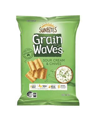 Grain Waves Wholegrain Chips Sour Cream & Chives 170g  Pack