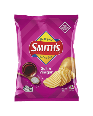 Smiths Crinkle Cut Salt & Vinegar 170g  Each