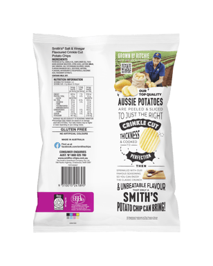 Smiths Crinkle Cut Salt & Vinegar 170g  Each