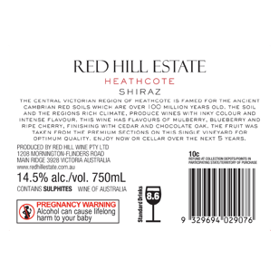 Red Hill Estate Heathcote Shiraz  Bottle
