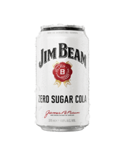 Jim Beam White Label Bourbon & Zero Sugar Cola  375ml Cans  Can