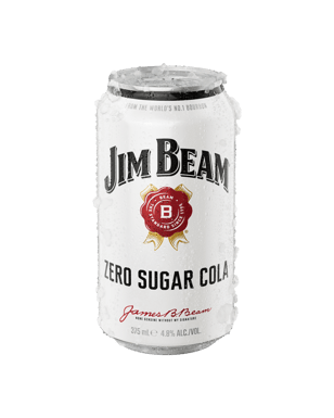 Jim Beam White Label Bourbon & Zero Sugar Cola  375ml Cans  Can