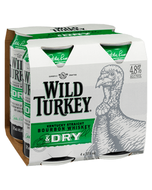 Wild Turkey Bourbon & Dry Cans 375ml  4 Pack