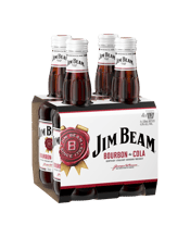 Jim Beam White Label Bourbon & Cola Bottles 330ml  4 Pack