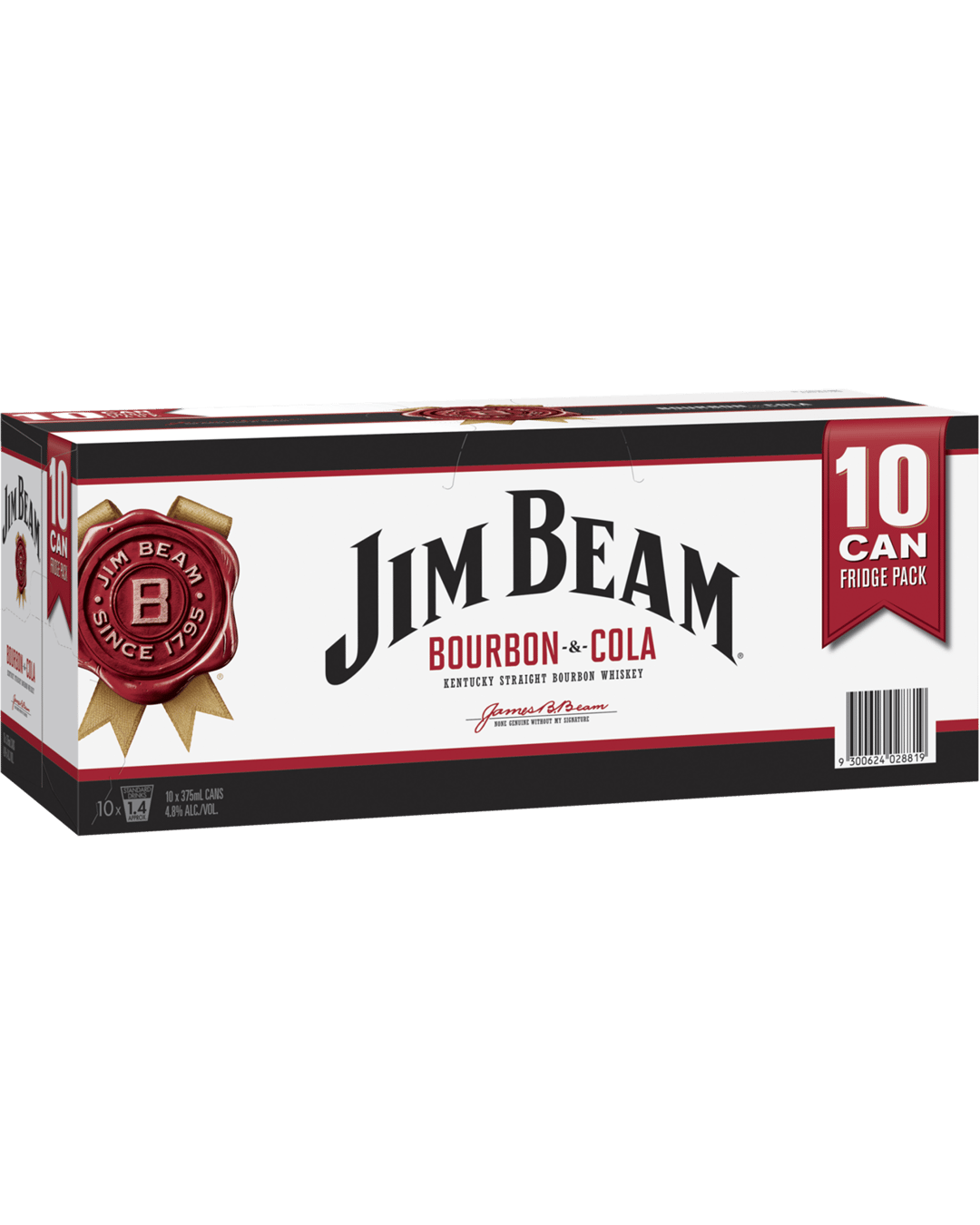 Jim Beam White Label Bourbon & Cola Cans 10x375mL