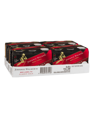 Johnnie Walker Red Label & Cola Cans 375ml  24 Case