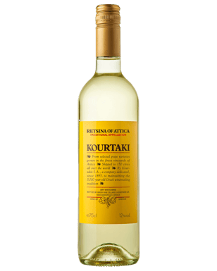 Kourtaki Wines Retsina Of Attiki White Blend  Bottle