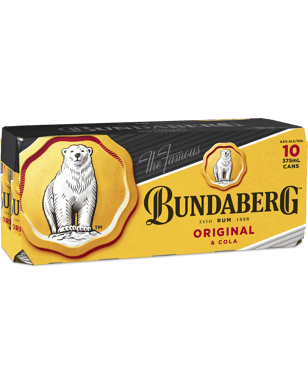 Bundaberg Rum & Cola Cans 10 Pack 375ml  Pack