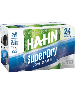 Hahn Super Dry Lager Bottles 330ml  24 Case