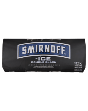 Smirnoff Ice Double Black Cans 10 Pack 375ml  Pack