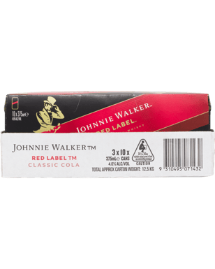 Johnnie Walker Red Label & Cola 10 Pack Cans 375ml  30 Case